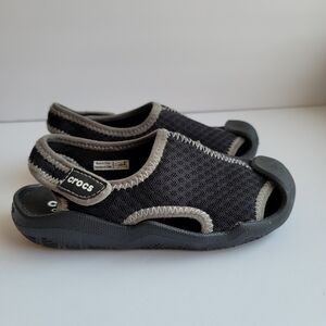 Crocs kids shoes slip on strapSize 12 Black gray